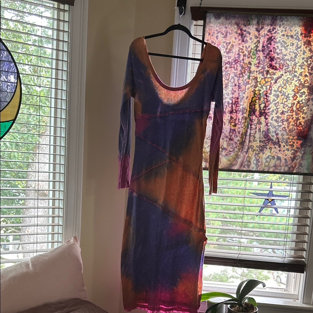 Free People Multicolor Tie-Dye Midi Dress